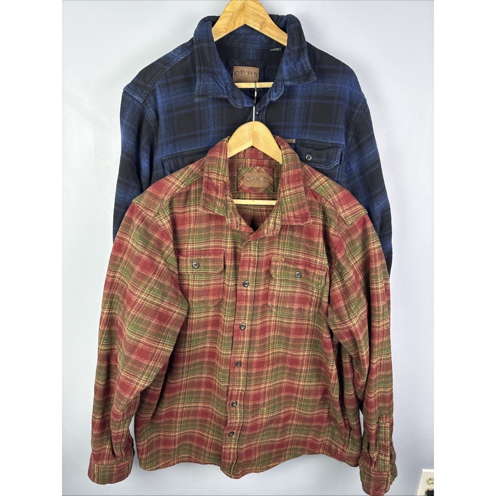 Mens Orvis Shacket Outdoor Lodge Camp XL Button Up Lot Of 2 Gorpcore